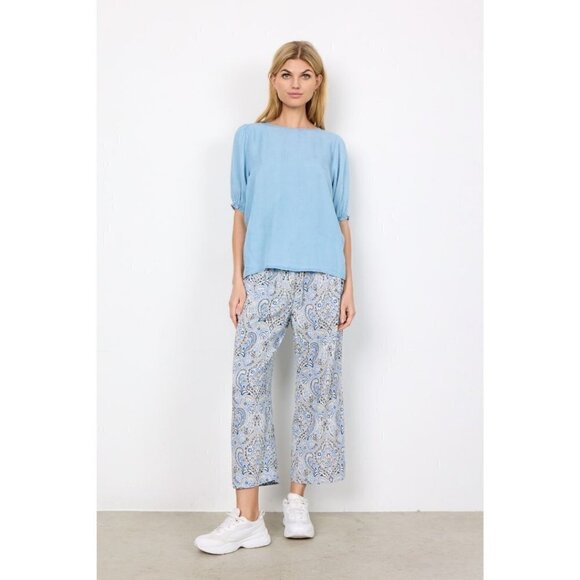 SOYA CONCEPT Liv 42 Light Blue Denim Short Sleeve Top - Picture 2 of 5